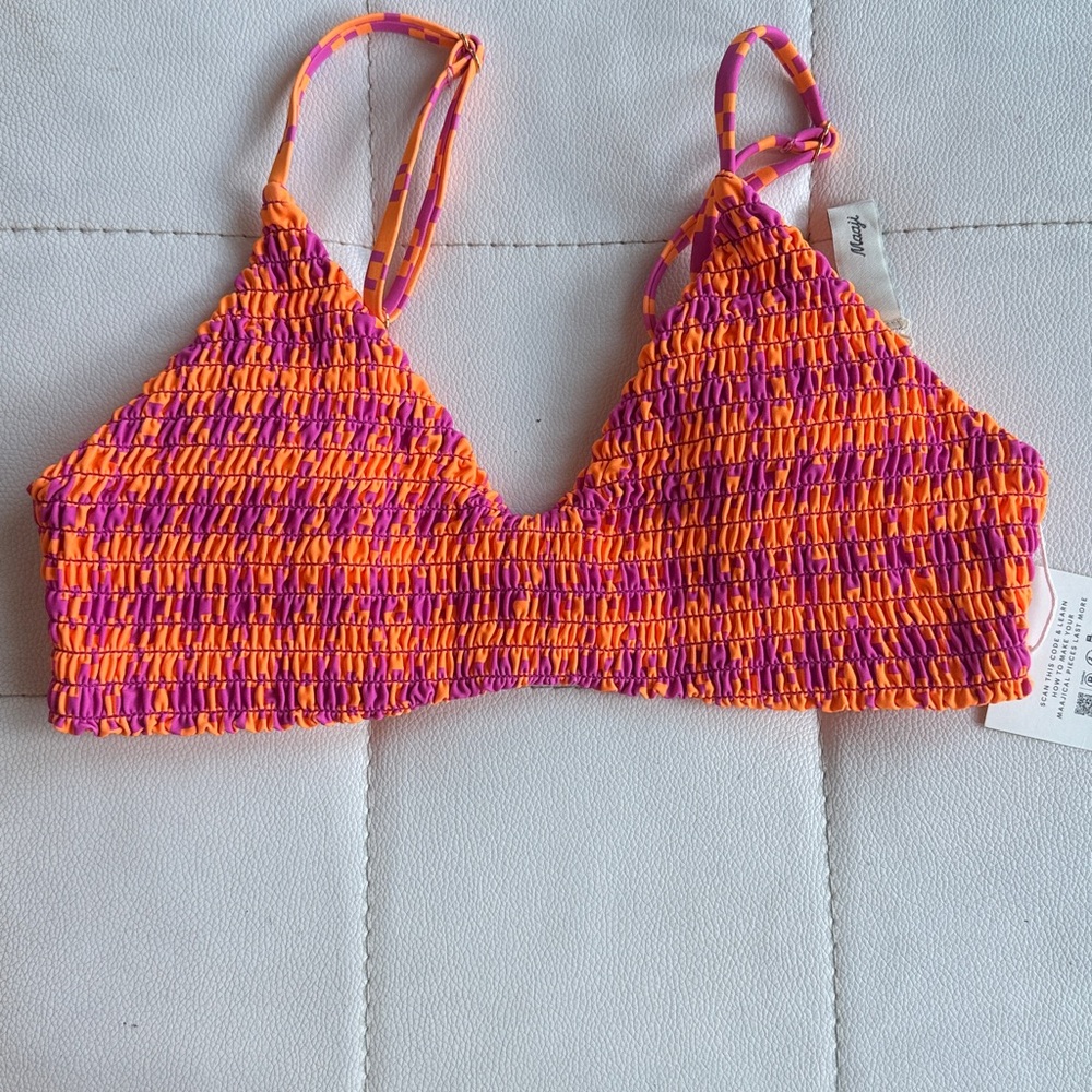 Maaji Gallineto Glow Liberties Classic Bralette Bikini Top Size Medium NWT - Picture 7 of 9